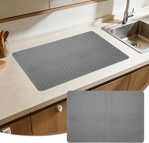 PATIKIL 30 x 21 Inch Stove Top Cover for Electric Stove, 1Pcs Silicone Mat for Glass Top Cover Non-Slip Glass Cooktop Protector for Kitchen Oven Dish Drying Mat, Gray