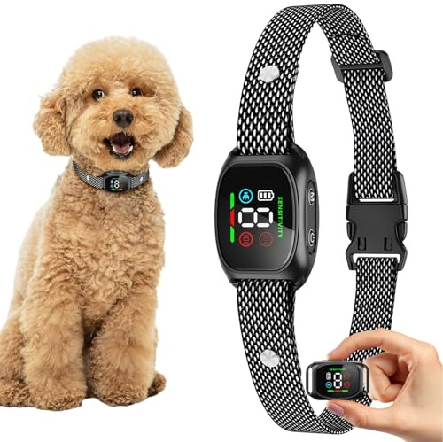 Barkey - Tierfreundliches Halsband Puppery, Das Übermäßiges Bellen Reduziert, Gibt Sicherheit (Schwarz)
