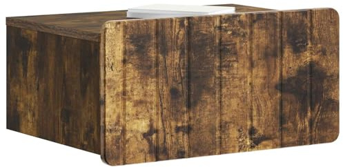vidaXL Wandmontierter Nachttisch Geräucherte Eiche 49 x 34,5 x 24 cm, Vintage rechteckiger Wandmontage-Schrank, stylische Nachttisch-Einheit, clevere Aufbewahrungslösung, ordentliches Möbel