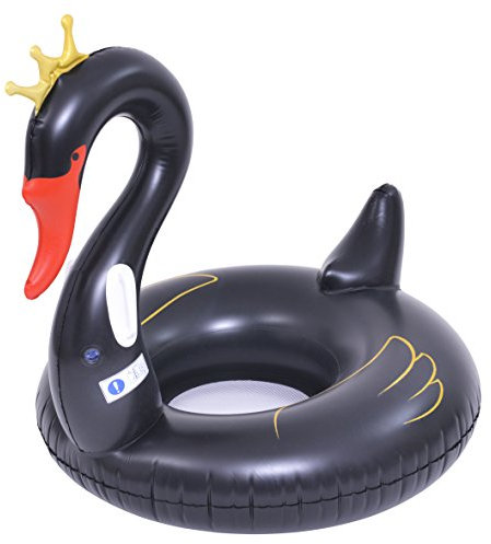 Jilong Black Swan - XXL Schwimmtier im Schwan-Design Wassertier, Wasserspielzeug mit 2 Haltegriffen