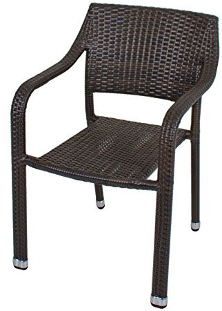 Garden Pleasure 4X Stapelstuhl Garten Terrasse Stuhl Sessel Möbel Rattan Optik