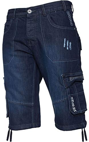 Enzo Herren Cargo Jeans Shorts Freizeit Arbeit Denim Summer halbe Hosen