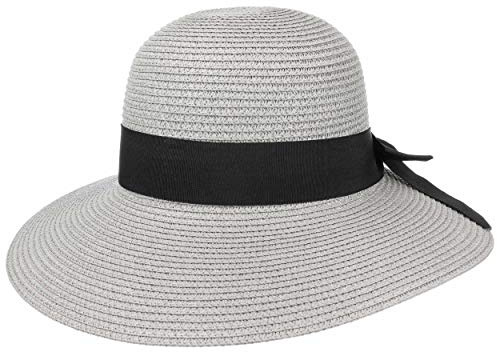 Lipodo Capeline Timenta Classic Femme - Chapeau D'Ete en Paille de Soleil avec Ruban Gros Grain Ete Printemps-ete