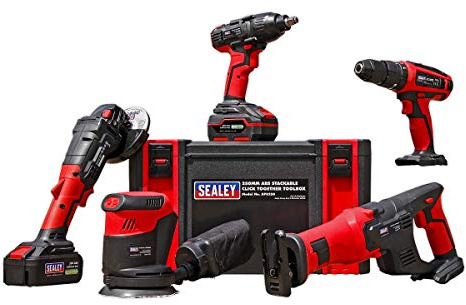 Sealey 5 x 20V SV20 Series Cordless Tool Combo - 2 Batteries - CP20VCOMBO2