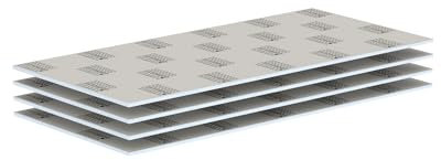LUX ELEMENTS Bauplatte Fertig zum Verfliesen 125 x 60cm 4 Stk. I Hartschaumplatte 12mm aus expandiertem Polystyrol mit Spezialmörtel Beschichtung I Schimmelresistent