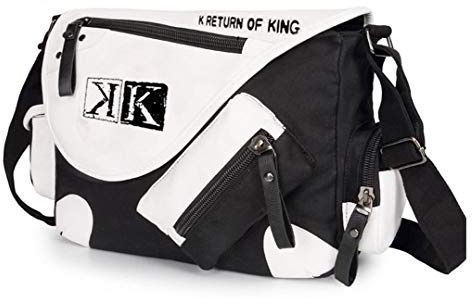 WANHONGYUE K-Project Anime Messenger Bag Canvas Umhängetasche Kuriertasche Schultertasche für Reise Arbeit und Schule Schwarz / 2