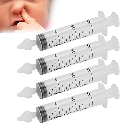2 Set Baby Nasenspülung, 4 Silikonköpfe, Spritzendesigns, 30 Ml Neti Pot Sinus Spülflasche Nasenwaschreiniger Druckspülung Nasenspülung mit Aufbewahrungsbox