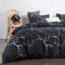Michorinee Marmor Bettwäsche 135x200 Schwarz Marmor Optik Muster 2 Teilig Microfaser Modern Marmoriert Bettwäsche Set Einzelbett Bettbezug mit Reißverschluss Kissenbezug 80x80 cm