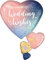 Amscan 4182001 - SuperShape Folienballon Herzen, Wedding Wishes, Geschenk, Dekoration, Hochzeit, Vermählung, Heliumballon, Luftballon