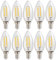 NCC-Licht 10 x LED Filament Leuchtmittel Kerze C35 1W E14 klar 110lm 827 warmweiß 2700K