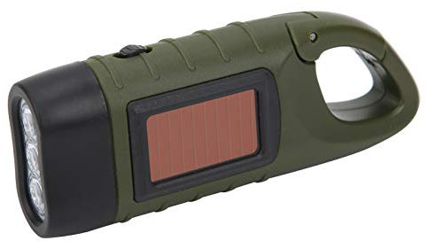 Handkurbel, Solarbetriebene, Wiederaufladbare LED-Taschenlampe, Überlebensausrüstung, Selbstbetriebene Ladelampe, Multifunktions-LED-Notlicht-Taschenlampe für Camping, Outdoor, Klettern, Rucksack, Wan