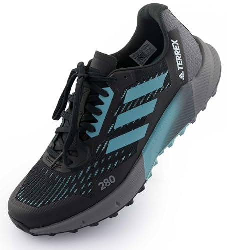 adidas Damen Terrex Agravic Flow 2 Trail Running Shoe, Core Black Mint Ton Cloud White, 38 EU