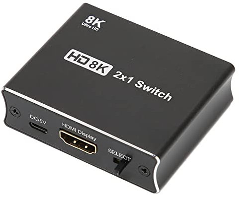 Septpenta HD Multimedia Interface Switch, Unterstützt 8K Bei 60Hz, 4K Bei 120Hz, 1080P, 1080I, 720P, 576P, 480P HD Auflösung, 2 in 1 Out 8K, Unterstützt 48Gbps Breitband für PS5 Laptop TV
