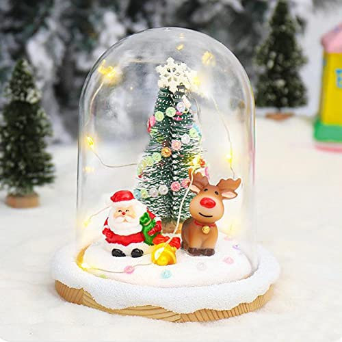 Schneekugel Bastelset Weihnachten,Bastelset Weihnachten Für Kinder,Weihnachts Diy Nachtlichter,Kreative Aktivitäten Basteln,Nachtlicht Selber Basteln Kinder,Weihnachtskugeln Glas DIY Hütte (D)