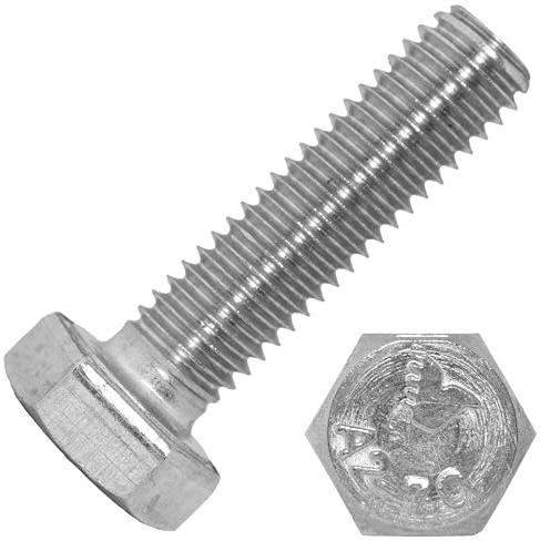 Sechskantschrauben DIN 933 | M16 x 35 mm | 20 Stück | Techtanium | Edelstahl A2 (V2A), Vollgewinde bis Kopf, Außensechskant, korrosionsbeständig, Maschinenbau, Metallbau & Montage