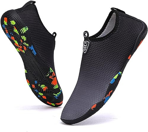 Hitopteu Badeschuhe Herren Damen Wasserschuhe Leicht Atmungsaktiv Schwimmschuhe Schnell Trocknend rutschfest Aquaschuhe Strand Surfen Barfußschuhe Gr.35-45 EU