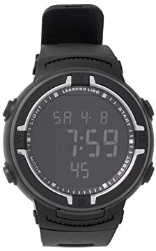 Leandro Lido Unisex Sport Uhr - Digitales 12-Bit-Display mit Stoppuhr, Alarm und Stundensignal-Funktion - Wasserdicht bis 3 ATM - Geeignet für Sport und Freizeit (Vernazza - Schwarz/Weiß)