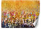 Premium Vinyl Fototapete Abstrakt Pflanzen Natur 150x105 cm XXL Wandtapete Tapeten Wohnzimmer Schlafzimmer Jugendzimmer Büro Flur Hotel Spa Moderne Design Wand Dekoration Blumenwiese Orange