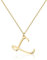 Halskette mit Initial in 18 Karat Gold L - Personalisierter Buchstaben-Schmuck für Frauen, handgefertigter Edelstahlanhänger, Geschenk für Geburtstag, Weihnachten, Abschluss, Valentinstag, Muttertag