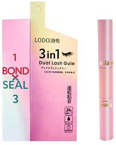 Pegamento para pestañas Bond and Seal, Pegamento para sellar pestañas, extensiones pestañas larga duración doble punta, pegamento pestañas individuales para ojos