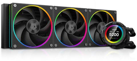 ID-COOLING SL360 CPU Liquid Cooler with Display, Customizable 2.1 LCD Display for Images or Performance Metrics, 360mm AIO Cooler, Three AF127 ARGB Fans, Fits Intel/AMD