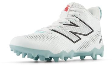New Balance Kid's FreezeLX V5 Lacrosse Shoe, White/Black, 4 M Big Kid