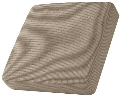 Sofa Sitzkissenbezug, Sofa Sitzkissenbezug Stretch, Elastischer Kissenbezüge, Husse Überzug Bezug Für Sofa Sitzkissen, rutschfest Stoff Tartan (Khaki,Großer 1-Sitzer)
