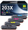 NOGIVY 203X 203A Toner Kompatibel für HP 203X 203A CF540X für Color Laserjet Pro MFP M281fdw M281fdn M280nw M281cdw M254dw M254nw M254dn CF541X CF542X CF543X (Schwarz Cyan Yellow Magenta, 4er-Pack)