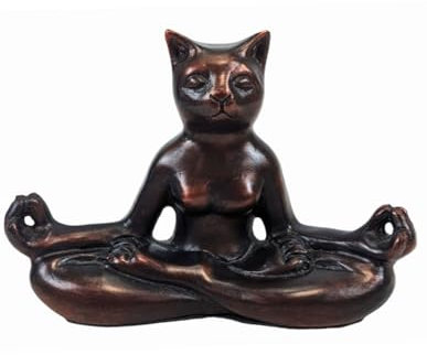 Villa Métisse Figur Katze Yoga in Lotus-Haltung, 20 cm