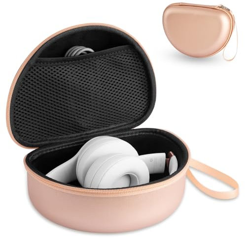 TUNYINSH Hard Shell Travel Case Compatible with Beats Studio Pro/Beats Studio3/ Beats Solo 3 2 Bluetooth On-Ear Headphones (Gold)