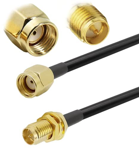 UniteCom 10 Meter Ultra Low Loss RP-SMA Female to Male LMR195 Antenna Extension Cable 50Ohm Wi-Fi LoRa RF WLAN Mobile Wireless Network Coaxial Aerial Wireless Router (10 Meter)