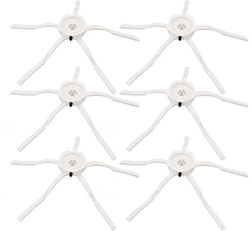 Gavigain 6 Stück Seitenbürste, Roboter-Staubsauger-Seitenbürste, Silikon-Kehrmaschine, Seitenbürste, Ersatz-Staubsauger-Zubehör für S7, S6, S5, S4 (Weiß)