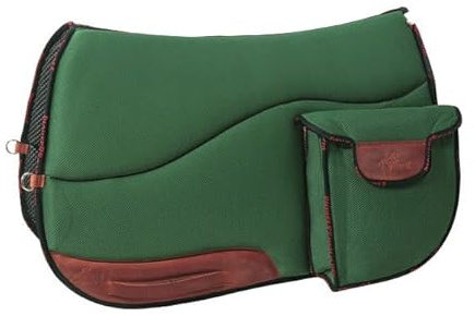 PIONEER Tapis de Selle Cheval pour randonnée équestre - sous-selle anglais avec poche, pour équitation, (Marron)