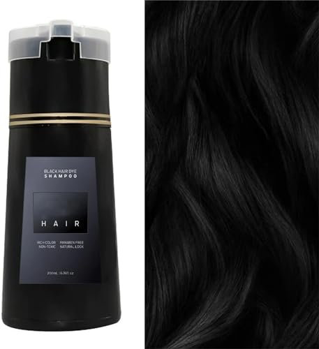Nova Hair Dye Shampoo, Nova Hair Instant Dye Shampoo, Nova Hair Color Shampoo for Gray Hair, for Women and Men (Black)
