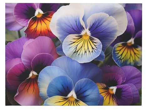 LZQPOEAS Wandkunst-Poster, Stiefmütterchen-Perfektion, moderne Wanddekoration, Bild, Kunstwerk, Gemälde, Poster, Fotodrucke, gerahmt, fertig zum Aufhängen, für Wohnzimmer, Schlafzimmer, Büro, 76,2 x