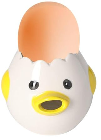 Gkumgwo Egg Separators - Ceramic Cartoon Chick Raw Eggs Separator,Cute Vomiting Chicken Egg Yolk White Separator, Practical Household Small Egg Filter Splitter for Home Kitchen