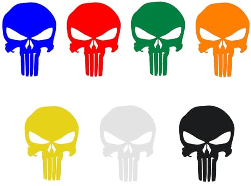 WMUVAZA Schädel Skull Aufkleber Paket, 7 Stück Totenkopf-Aufkleber für Autos oder Motorräder Totenkopf Auto-Motorrad-Fahrrad-Roller, Schädel Skull Aufkleber Paket für Auto oder Motorrad