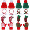 MAIDETONG Mini Weihnachtsmütze，16 Stück Mini Weihnachtsmütze und Schal Handschuhe Socken Deko Weihnachten, Weihnachtsgeschenke,Tischdeko Weihnachten，Weihnachtsschal Set Weinflaschen Dekorieren