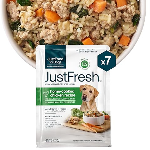 JustFoodForDogs JustFresh Fresh Wet Dog Food or Topper - Chicken, 7 Pack