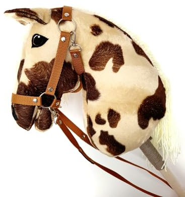 Hobby Horse Groß A3 (Pferd auf Stange) mit Zaumzeug wie abgebildet (spotted)