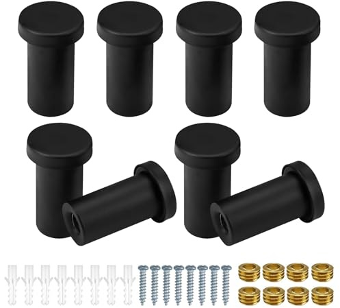 Mailfull Garderobenhaken Schwarz 8 Stück Handtuchhaken mit Befestigungsschrauben Edelstahl Schwarze Haken für Badezimmer Küche Schlafzimmer