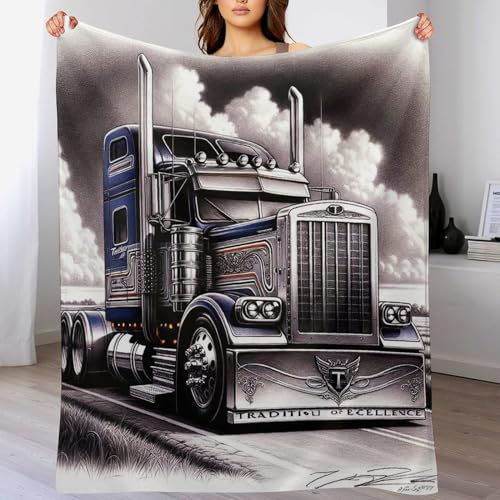 AAPZY LKW Flanell Fleece Decke, Kuscheldecken, Superweiche Leichte Flannel 3D Für Couch Bett Flauschige Wohndecke (150×200cm)