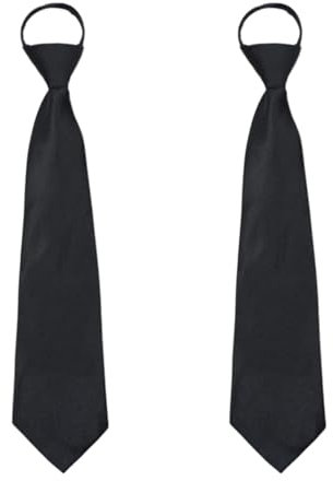 2 Stücke Krawatte Schwarz Herren,Damen,Men In Black Kostüm,Tie,mit Reißverschluss,Verstellbare Krawatten für Mädchen,Kinder,Abschluss,Weihnachtsgeschenke,HochzeitgeschäFtsangelegenheiten,Textilien