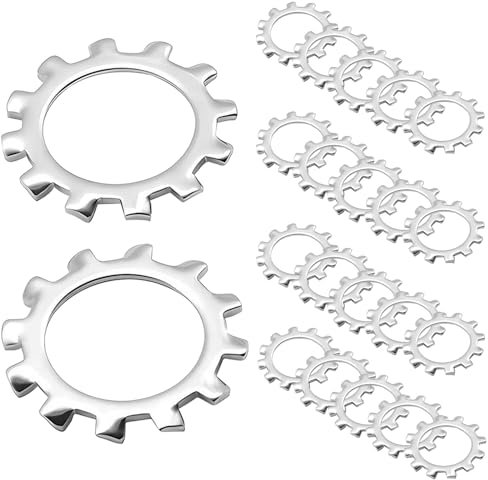 Qrity 30 Piezas Arandelas de Seguridad Dentadas, Arandelas Dentadas Externas, Acero Inoxidable de Arandelas, Arandelas de Bloqueo de Dentadas, M6 Arandelas