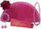 Pack flamenco completo: abanico de madera estampado, funda de abanico hecha en Ubrique y accesorios flamencos (collar, pulsera, pendientes y pinza del pelo) (Fucsia Lunares Accesorios)