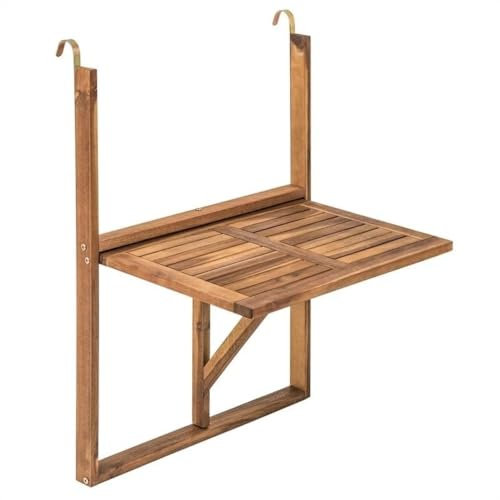 DECORN Balkontisch Hängetisch Balkonhängetisch Klappbar Klapptisch Balkon Holz Tisch