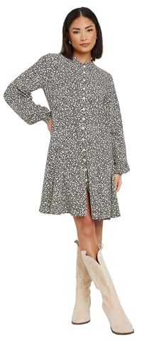 PixieGirl Petite Black Woven Dash Smock Mini Dress Petite