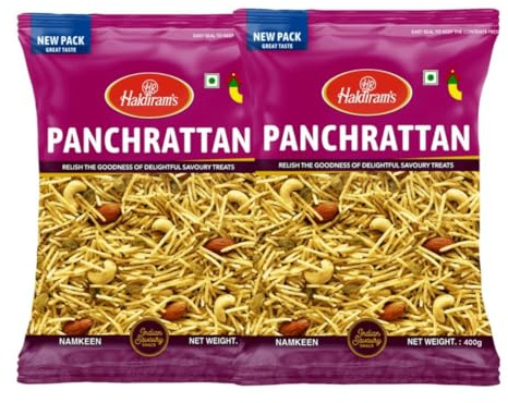 Haldiram's Panchratan Mix - 200g (Pack of 2) | Crunchy Blend of Nuts, Lentils & Spices | Perfect Snack for Every Occasion | Rich, Savory & Mildly Spiced