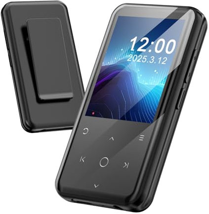 Olycism 64GB Lettore MP3 Bluetooth con Clip 2,4 Pollici MP3 Lettore Musicale con Integrato Batteria da 500mAh Altoparlante HD Suono HiFi Radio FM Registrazione Vocale E Books per Adulti Bambini