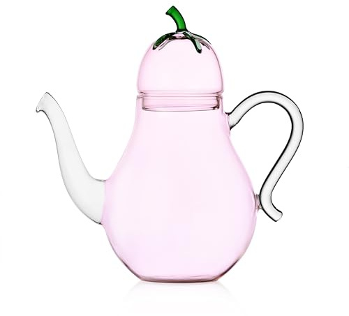 Ichendorf Milano Teekanne/Kaffeemaschine Aubergine, Kollektion Vegetables, H 22 cm, Borosilikatglas, handgefertigt